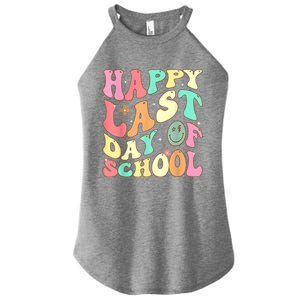 Groovy Happy Last Day Of School Teacher Student Graduation Women's Perfect Tri Rocker Tank