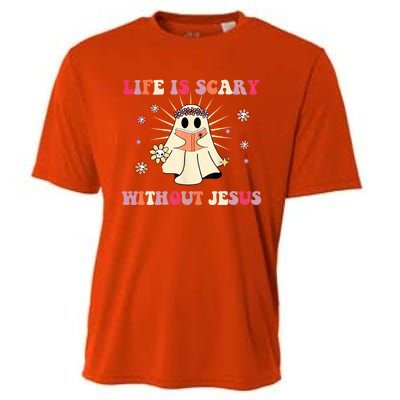 Groovy Halloween Life Is Scary Without Jesus Christian Lover Cool Gift Cooling Performance Crew T-Shirt