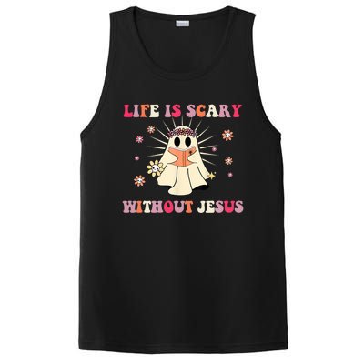 Groovy Halloween Life Is Scary Without Jesus Christian Lover Cool Gift PosiCharge Competitor Tank