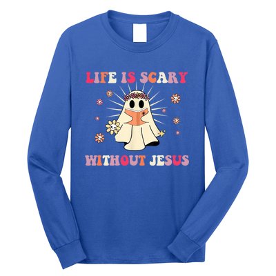 Groovy Halloween Life Is Scary Without Jesus Christian Lover Cool Gift Long Sleeve Shirt