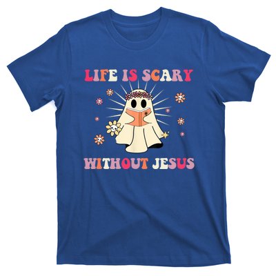 Groovy Halloween Life Is Scary Without Jesus Christian Lover Cool Gift T-Shirt