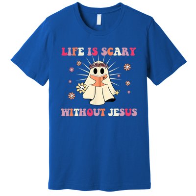 Groovy Halloween Life Is Scary Without Jesus Christian Lover Cool Gift Premium T-Shirt