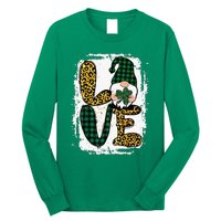 Green Heart Love Shamrock Irish Leprechaun St Patricks Day Long Sleeve Shirt