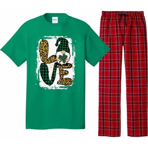 Green Heart Love Shamrock Irish Leprechaun St Patricks Day Pajama Set