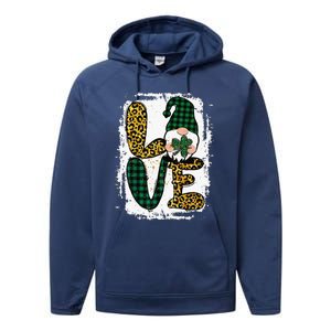 Green Heart Love Shamrock Irish Leprechaun St Patricks Day Performance Fleece Hoodie