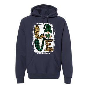 Green Heart Love Shamrock Irish Leprechaun St Patricks Day Premium Hoodie