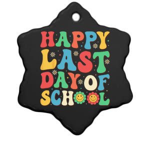 Groovy Happy Last Day of School Teachers Students Graduation Ceramic Star Ornament