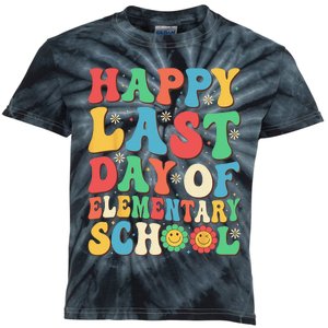 Groovy Happy Last Day of ElementarySchool Teacher Graduation Kids Tie-Dye T-Shirt