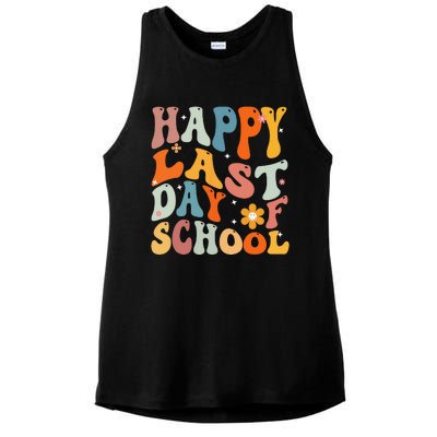 Groovy Happy Last Day of School Teacher Student Graduation Ladies PosiCharge Tri-Blend Wicking Tank