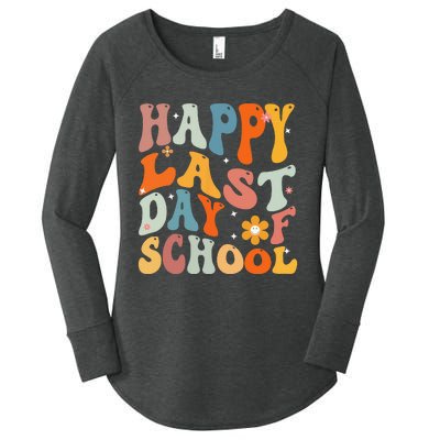 Groovy Happy Last Day of School Teacher Student Graduation Women's Perfect Tri Tunic Long Sleeve Shirt