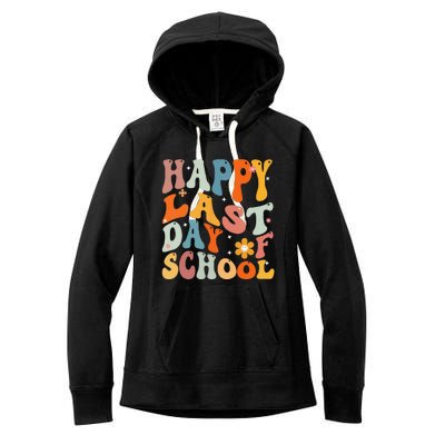 Groovy Happy Last Day of School Teacher Student Graduation Women's Fleece Hoodie