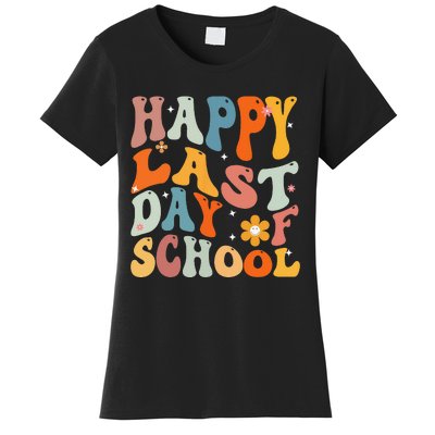 Groovy Happy Last Day of School Teacher Student Graduation Women's T-Shirt