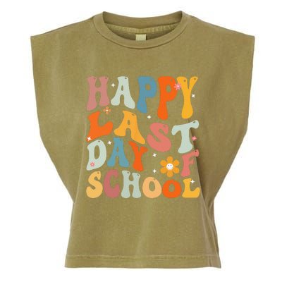 Groovy Happy Last Day of School Teacher Student Graduation Garment-Dyed Women's Muscle Tee