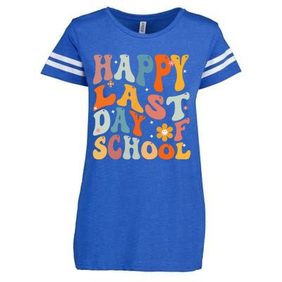 Groovy Happy Last Day of School Teacher Student Graduation Enza Ladies Jersey Football T-Shirt