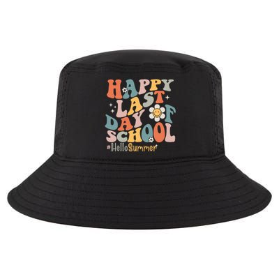 Groovy Happy Last Day Of School Teacher Student Hello Summer Cool Comfort Performance Bucket Hat