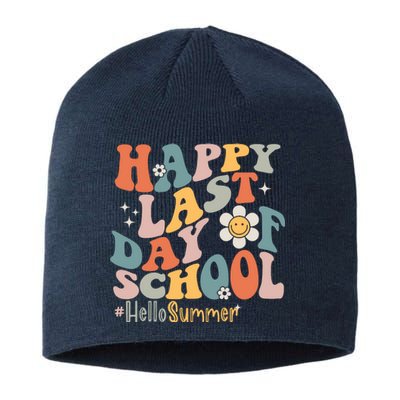 Groovy Happy Last Day Of School Teacher Student Hello Summer Sustainable Beanie