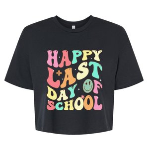 Groovy Happy Last Day of School Teacher Student Graduation Bella+Canvas Jersey Crop Tee