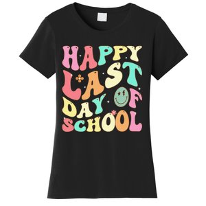 Groovy Happy Last Day of School Teacher Student Graduation Women's T-Shirt