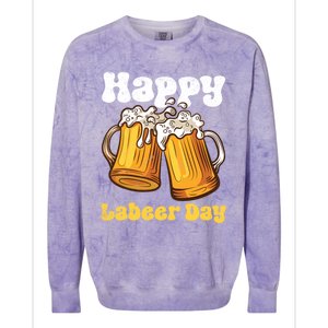 Groovy Happy Labor Day Or Labeer Day Celebrate Day Off Mom Gift Colorblast Crewneck Sweatshirt