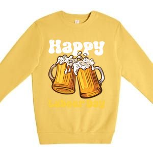 Groovy Happy Labor Day Or Labeer Day Celebrate Day Off Mom Gift Premium Crewneck Sweatshirt