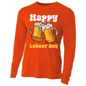 Groovy Happy Labor Day Or Labeer Day Celebrate Day Off Mom Gift Cooling Performance Long Sleeve Crew