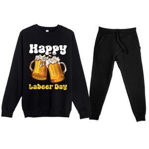 Groovy Happy Labor Day Or Labeer Day Celebrate Day Off Mom Gift Premium Crewneck Sweatsuit Set