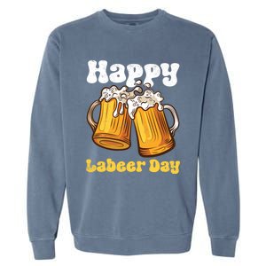 Groovy Happy Labor Day Or Labeer Day Celebrate Day Off Mom Gift Garment-Dyed Sweatshirt