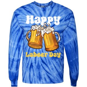 Groovy Happy Labor Day Or Labeer Day Celebrate Day Off Mom Gift Tie-Dye Long Sleeve Shirt