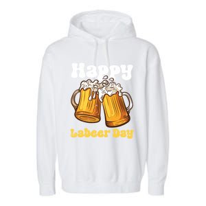 Groovy Happy Labor Day Or Labeer Day Celebrate Day Off Mom Gift Garment-Dyed Fleece Hoodie