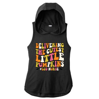 Groovy Halloween Labor And Delivery Nurse L And D Nurse Gift Ladies PosiCharge Tri-Blend Wicking Draft Hoodie Tank