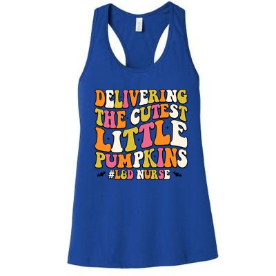 Groovy Halloween Labor And Delivery Nurse L And D Nurse Gift Women's Racerback Tank