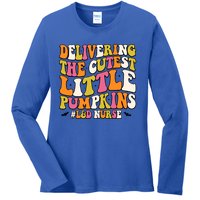 Groovy Halloween Labor And Delivery Nurse L And D Nurse Gift Ladies Long Sleeve Shirt