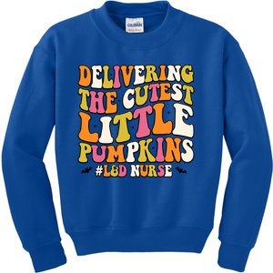 Groovy Halloween Labor And Delivery Nurse L And D Nurse Gift Kids Sweatshirt