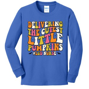 Groovy Halloween Labor And Delivery Nurse L And D Nurse Gift Kids Long Sleeve Shirt