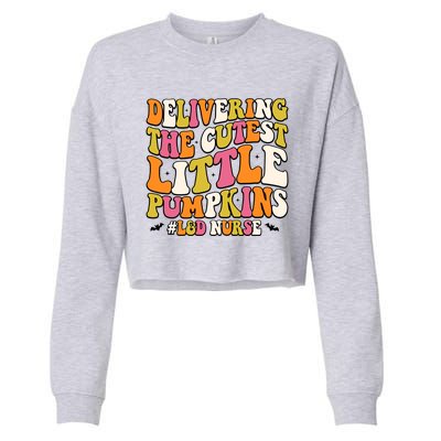 Groovy Halloween Labor And Delivery Nurse L And D Nurse Gift Cropped Pullover Crew