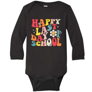 Groovy Happy Last Day of School Teacher Student Graduation Baby Long Sleeve Bodysuit