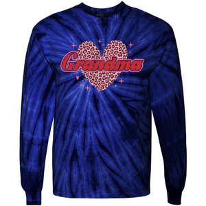 Grandma Heart Love Family Matching Tie-Dye Long Sleeve Shirt