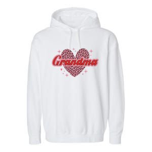 Grandma Heart Love Family Matching Garment-Dyed Fleece Hoodie