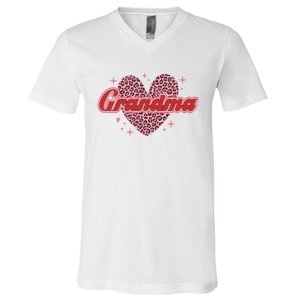 Grandma Heart Love Family Matching V-Neck T-Shirt