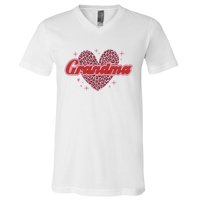 Grandma Heart Love Family Matching V-Neck T-Shirt