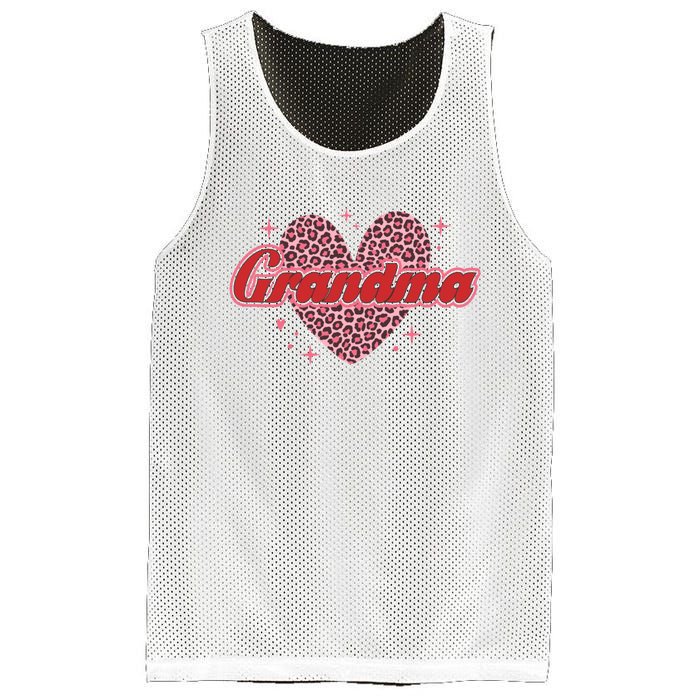 Grandma Heart Love Family Matching Mesh Reversible Basketball Jersey Tank