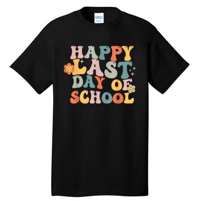 Groovy Happy Last Day Of School Teacher End Of School Year Tall T-Shirt