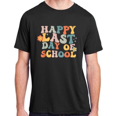 Groovy Happy Last Day Of School Teacher End Of School Year Adult ChromaSoft Performance T-Shirt