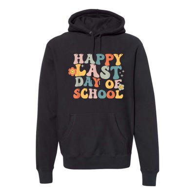 Groovy Happy Last Day Of School Teacher End Of School Year Premium Hoodie