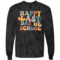 Groovy Happy Last Day Of School Teacher End Of School Year Tie-Dye Long Sleeve Shirt