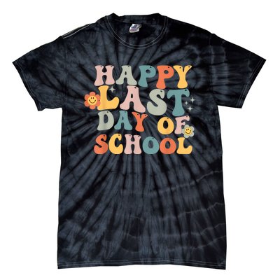 Groovy Happy Last Day Of School Teacher End Of School Year Tie-Dye T-Shirt