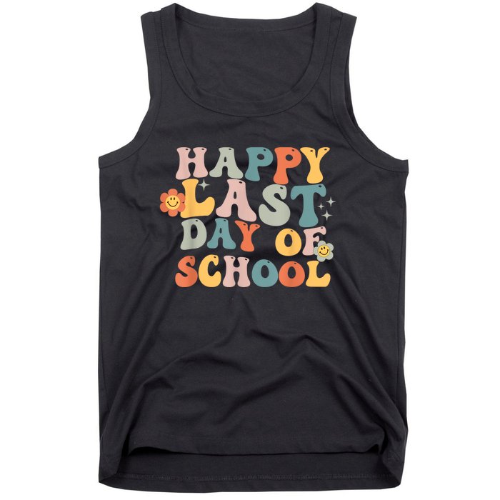 Groovy Happy Last Day Of School Teacher End Of School Year Tank Top