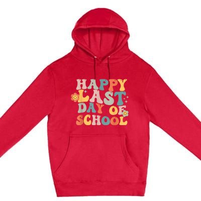 Groovy Happy Last Day Of School Teacher End Of School Year Premium Pullover Hoodie