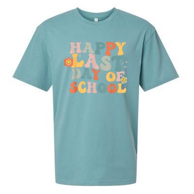 Groovy Happy Last Day Of School Teacher End Of School Year Sueded Cloud Jersey T-Shirt