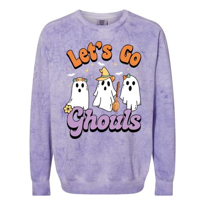 Ghost Halloween Lets Go Ghouls Spooky Season Great Gift Colorblast Crewneck Sweatshirt